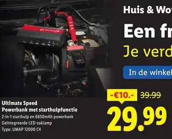Lidl Ultimate Speed Powerbank met starthulpfunctie aanbieding