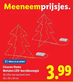 Lidl Livarno Home Metalen LED-kerstboompje aanbieding