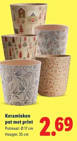 Lidl Keramieken pot met print aanbieding