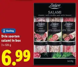 Lidl Drie soorten salami in box aanbieding