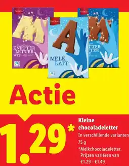 Lidl Kleine chocoladeletter aanbieding