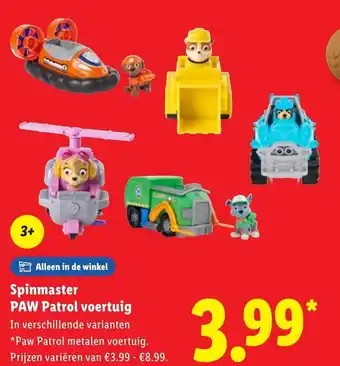 Lidl Spinmaster PAW Patrol voertuig aanbieding