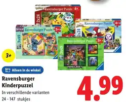 Lidl Ravensburger Kinderpuzzel aanbieding