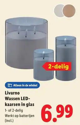 Lidl Livarno Wassen LED-kaarsen in glas aanbieding