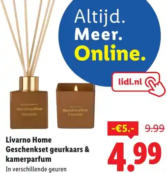 Lidl Livarno Home Geschenkset geurkaars & kamerparfum aanbieding