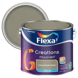 Praxis Flexa Creations Muurverf - Zijdemat - Camouflagegroen - 2,5L aanbieding