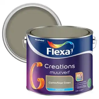 Praxis Flexa Creations Muurverf - Zijdemat - Camouflagegroen - 2,5L aanbieding