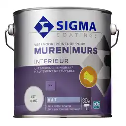 Praxis Sigma Interieur Muurverf - Mat - Wit - 2,5L aanbieding
