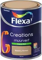 Praxis Flexa muurverf Creations extra mat 3033 bakery brown 1L aanbieding