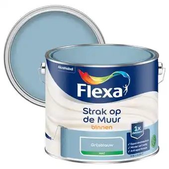 Praxis Flexa Strak Op De Muur Muurverf - Mat - Grijsblauw - 2,5L aanbieding