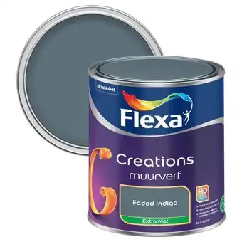 Praxis Flexa Creation muurverf faded indigo extra mat 1L aanbieding