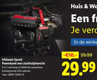 Lidl Ultimate Speed Powerbank met starthulpfunctie aanbieding