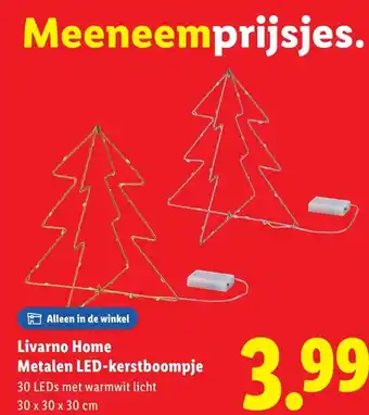 Lidl Livarno Home Metalen LED-kerstboompje aanbieding