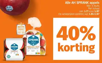 Albert Heijn Alle AH SPRANK appels aanbieding