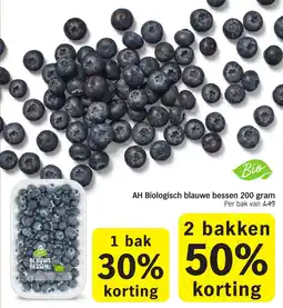 Albert Heijn AH Biologisch blauwe bessen aanbieding