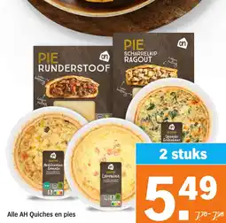 Albert Heijn Alle AH Quiches en pies aanbieding