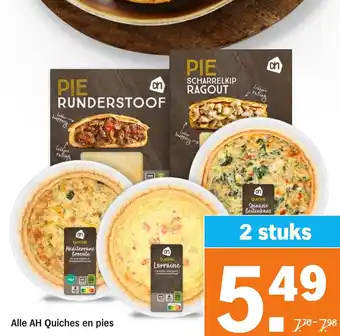 Albert Heijn Alle AH Quiches en pies aanbieding