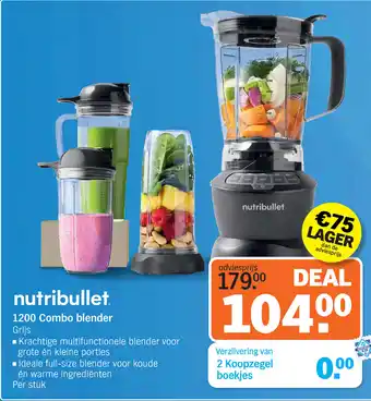 Albert Heijn Nutribullet 1200 Combo blender aanbieding