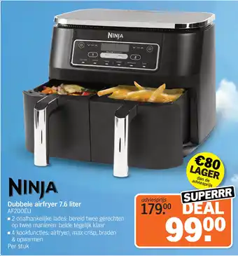 Albert Heijn Ninja Dubbele Airfryer AF200EU aanbieding