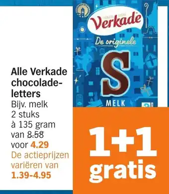 Albert Heijn Alle Verkade chocoladeletters aanbieding
