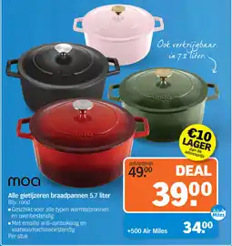 Albert Heijn Moa Alle gietijzeren braadpannen aanbieding