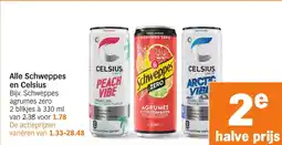 Albert Heijn Alle Schweppes en Celsius aanbieding