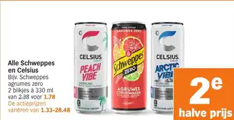 Albert Heijn Alle Schweppes en Celsius aanbieding