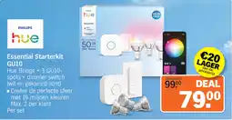 Albert Heijn Philips hue Essential Starterkit GU10 aanbieding