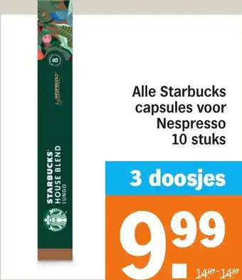 Albert Heijn Alle Starbucks capsules voor Nespresso aanbieding