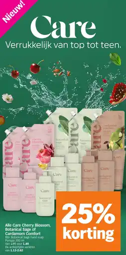 Albert Heijn Alle Care Cherry Blossom, Botanical Sage of Cardamom Comfort aanbieding