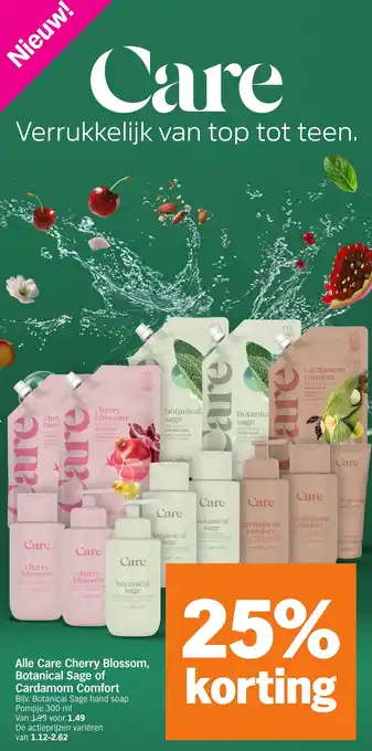 Albert Heijn Alle Care Cherry Blossom, Botanical Sage of Cardamom Comfort aanbieding