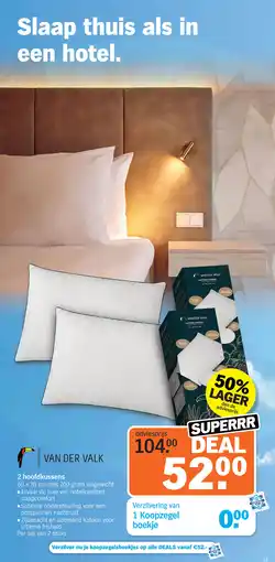 Albert Heijn 2 hoofdkussens aanbieding