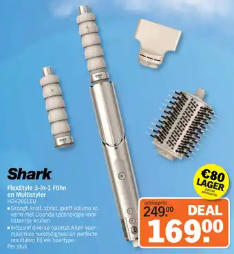 Albert Heijn Shark FlexStyle 3-in-1 Föhn en Multistyler HD426SLEU aanbieding