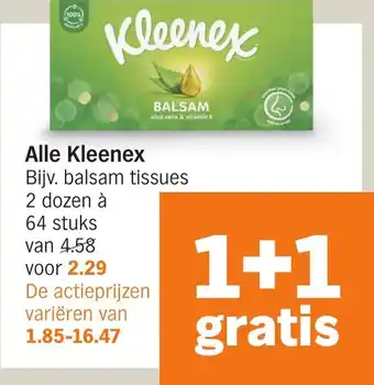 Albert Heijn Alle Kleenex aanbieding