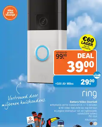 Albert Heijn Ring Battery Video Doorbell aanbieding