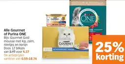 Albert Heijn Alle Gourmet of Purina ONE aanbieding