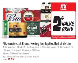 Jumbo Pils van Amstel, Brand, Hertog Jan, Jupiler, Bud of Veltins aanbieding