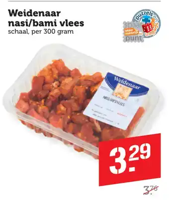 Coop Weidenaar nasi / bami Vlees aanbieding