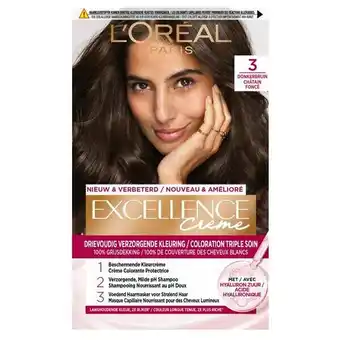Trekpleister L'Oréal Paris Excellence Crème 3 Donkerbruin Permanente Haarverf aanbieding