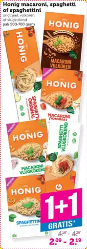 Coop Honig macaroni, spaghetti of spaghettini aanbieding