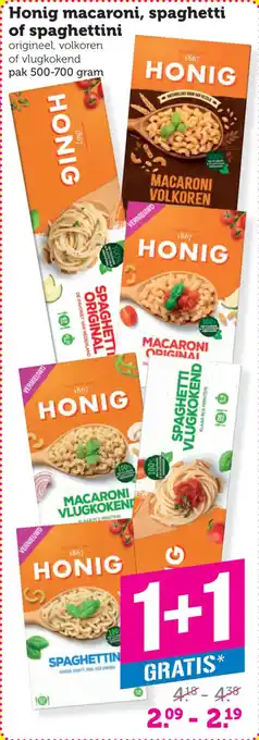 Coop Honig macaroni, spaghetti of spaghettini aanbieding