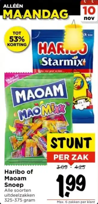 Vomar Voordeelmarkt Haribo of Maoam Snoep aanbieding