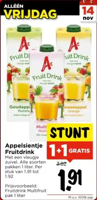 Vomar Voordeelmarkt Appelsientje Fruitdrink aanbieding