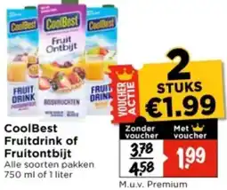 Vomar Voordeelmarkt CoolBest Fruitdrink of Fruitontbijt aanbieding