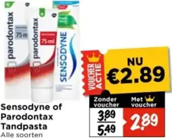 Vomar Voordeelmarkt Sensodyne of Parodontax Tandpasta aanbieding