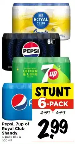 Vomar Voordeelmarkt Pepsi, 7up of Royal Club Shandy aanbieding