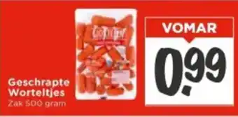 Vomar Voordeelmarkt Geschrapte Worteltjes aanbieding
