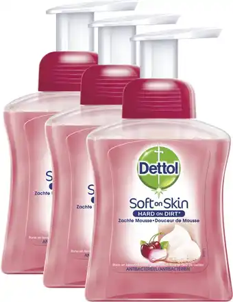 Bol.com Dettol Handzeep Zachte Mousse Roos- en Kersenbloesem - 3 x 250 ml - Grootverpakking aanbieding
