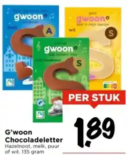Vomar Voordeelmarkt G'woon Chocoladeletter aanbieding