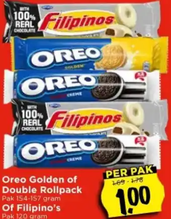 Vomar Voordeelmarkt Oreo Golden of Double Rollpack Of Filipino's aanbieding